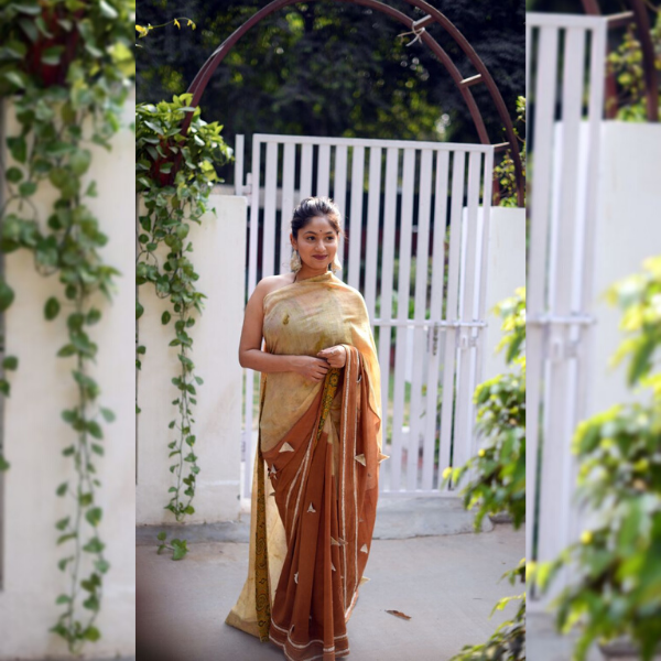 chanderi katha and semal saree